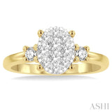 Oval Shape Lovebright Diamond Engagement Ring