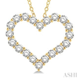 4 Ctw Heart Shape Round Cut Diamond Pendant With Chain in 14K Yellow Gold