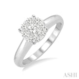 1/8 Ctw Lovebright Round Cut Diamond Ring in 14K White Gold