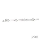 1 1/5 Ctw Lovebright Round Cut Diamond Paper Clip Link Bracelet in 14K White Gold