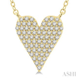 Pave-Set Heart Shape Diamond Necklace