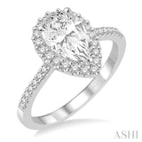 Pear Shape Semi-Mount Diamond Engagement Ring