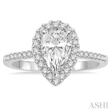 Pear Shape Semi-Mount Diamond Engagement Ring