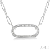 Silver Paper Clip Diamond Fashion Pendant