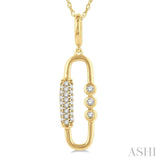 Paper Clip Diamond Fashion Pendant