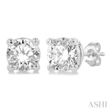 1/2 Ctw Round Cut Diamond Stud Earring in 14K White Gold