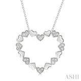 Silver Heart Shape Diamond Pendant