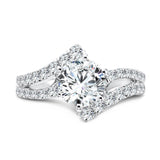 Six-Prong Bypass Split Shank Diamond Engagement Ring