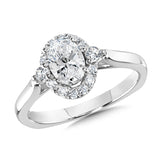 Oval Diamond Halo Engagement Ring