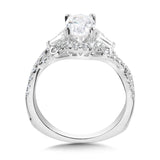 Tapered Oval And Baguette 3-Stone Diamond Engagement Ring