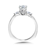 Tapered 3-Stone Oval And Pear Diamond Engagement Ring