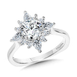 Star Halo Diamond Engagement Ring