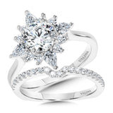 Star Halo Diamond Engagement Ring