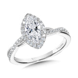 Crisscross Marquise Halo Engagement Ring