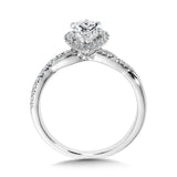 Crisscross Marquise Halo Engagement Ring