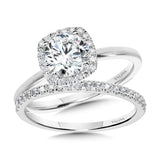 Classic Straight Cushion-Shaped Halo Engagement Ring