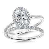 Classic Straight Oval Halo Engagement Ring