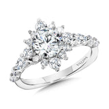 Statement Star Halo Diamond Engagement Ring