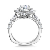 Statement Star Halo Diamond Engagement Ring