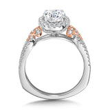 Two-Toned Split Shank Halo Engagement Ring