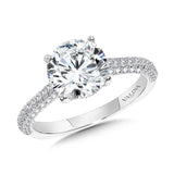 Straight Pave-Set Hidden Halo Diamond Engagement Ring