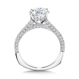 Straight Pave-Set Hidden Halo Diamond Engagement Ring