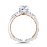 Marquise-Accented Two-Tone & Milgrain-Beaded Hidden Accents Diamond Engagement Ring