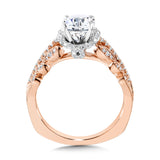 Floral-Inspired, Milgrain-Beaded, Hidden Accents Diamond Engagement Ring