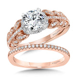 Floral-Inspired, Milgrain-Beaded, Hidden Accents Diamond Engagement Ring