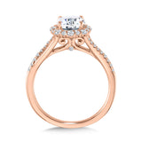 Split Shank Blooming Halo Diamond Engagement Ring