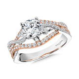 Two-Tone Crisscross & Split Shank Diamond Engagement Ring