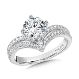 Split Shank & Chevron-Shaped Hidden Halo Diamond Engagement Ring