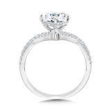 Split Shank & Chevron-Shaped Hidden Halo Diamond Engagement Ring