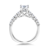 Oval-Cut Graduating Trellis-Set & Hidden Halo Diamond Engagement Ring