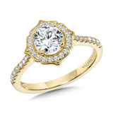 Vintage-Inspired Diamond Halo Engagement Ring