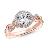 Crisscross Diamond Halo Engagement Ring