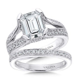 Emerald-Cut Center Split Shank Engagement Ring