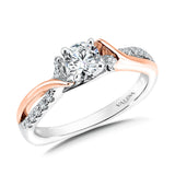 Two-Tone Split Shank & Crisscross Diamond Engagement Ring