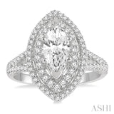 Marquise Shape Semi-Mount Diamond Engagement Ring