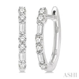 Petite Baguette Diamond Huggie Earrings