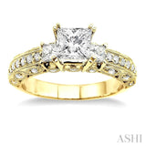 Past Present & Future Semi-Mount Diamond Engagement Ring