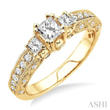 1/2 Ctw Diamond Semi-Mount Engagement Ring in 14K Yellow Gold