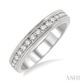 3/8 Ctw Round Cut Diamond Wedding Band in 14K White Gold