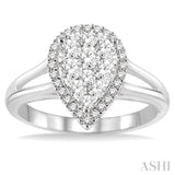 Pear Shape Lovebright Essential Diamond Engagement Ring