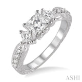 Past Present & Future Semi-Mount Diamond Engagement Ring