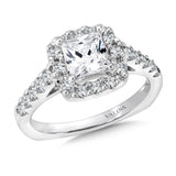 Cushion-Shaped Halo Engagement Ring