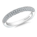 True fit matching diamond wedding band and a beautiful reminder of that special day for years to come.