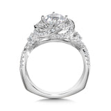 Statement Spiral Diamond Halo Engagement Ring