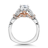 Straight Diamond Engagement Ring W/ Two-Tone Cape