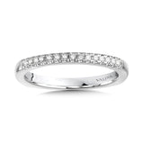 This true fit matching fishtail diamond wedding band is an elegant match for you and your love. Mounting in 14K White Gold.